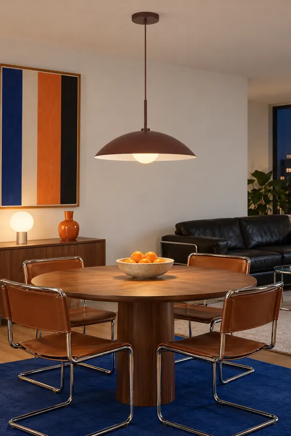 Pinterest pin in a Bauhaus dining room